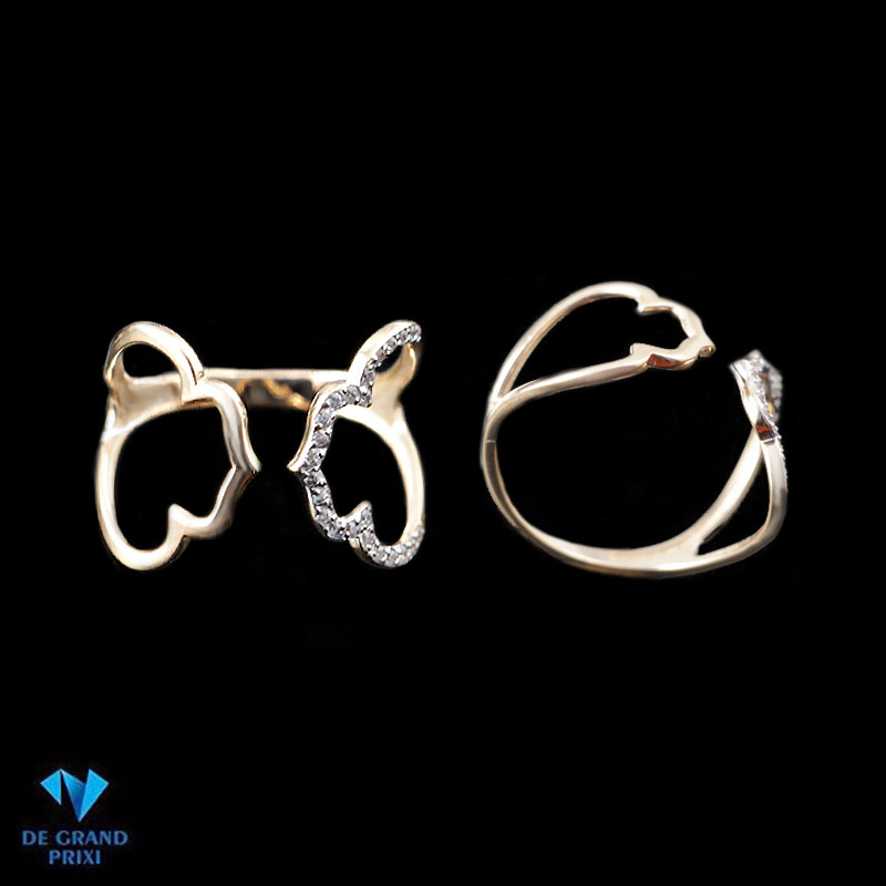 Кольцо золоте с фианитами