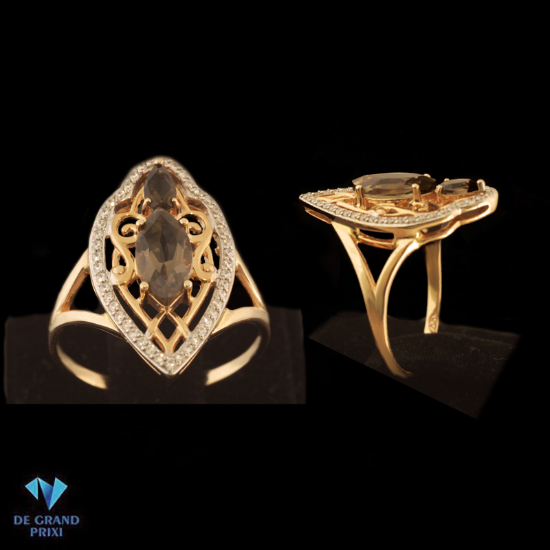 Кольцо золотое с Раух-Топазом