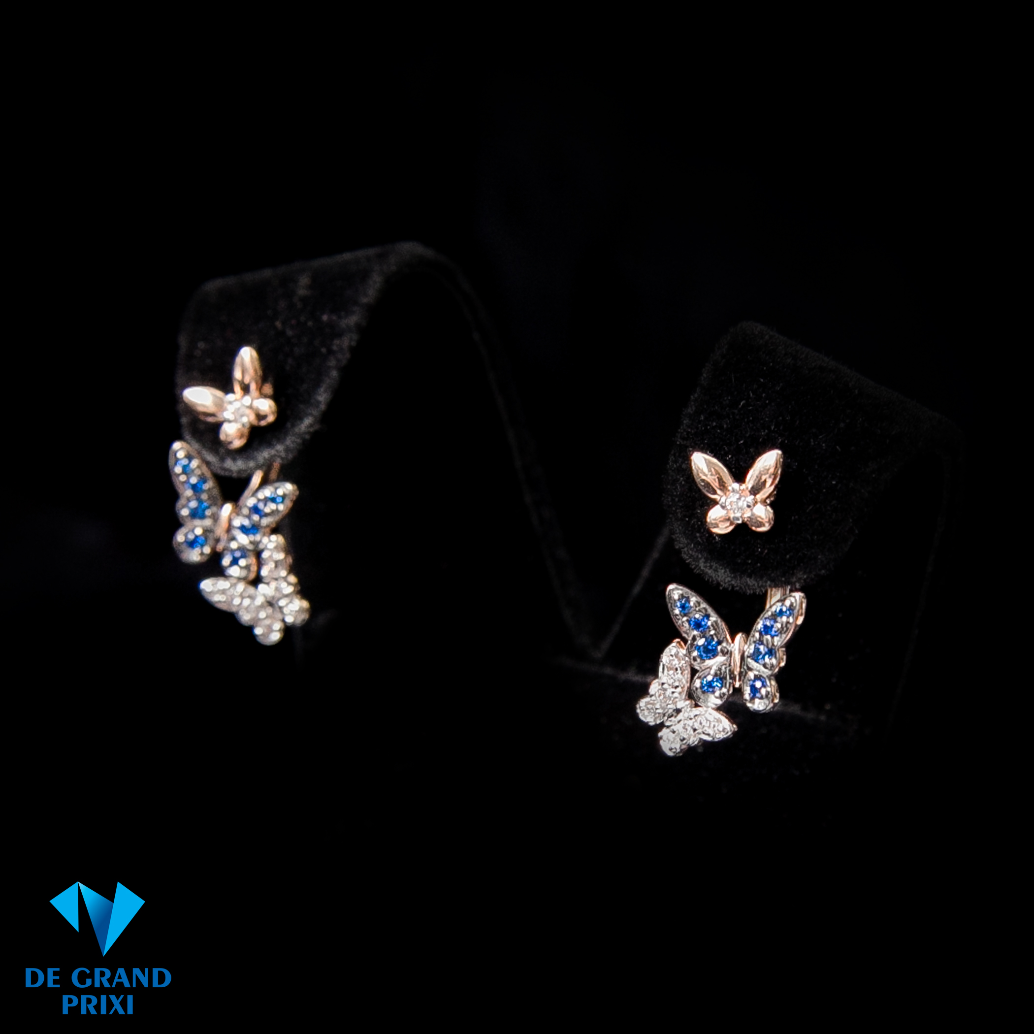 Серьги золотые с фианитами