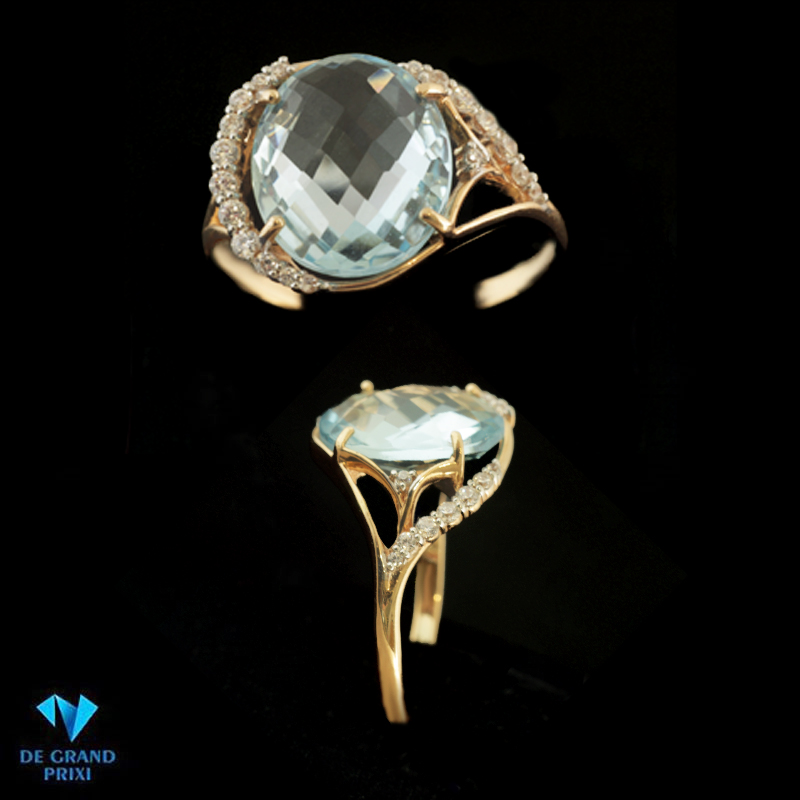 Кольцо золотое с топазом